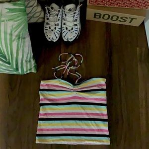 VTG Striped Halter Top